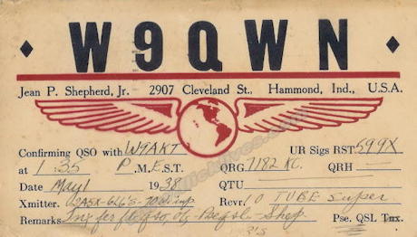 Jean P. Shepherd QSL Card
